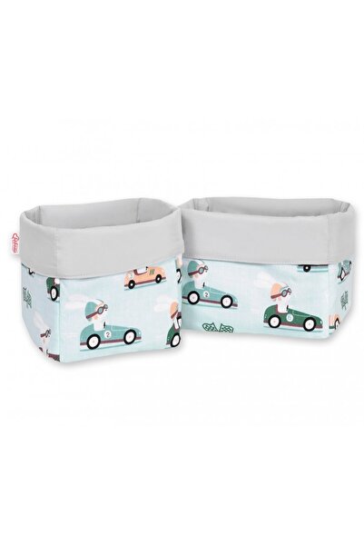 Bobono Set 2 cosuri pentru depozitare jucarii si accesorii Mint Rabbits