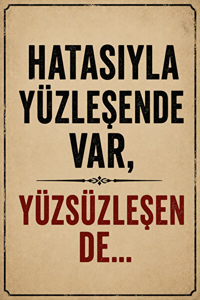 Hayal Poster hatasıyla yüzleşende var Retro Ahşap Poster 20x30