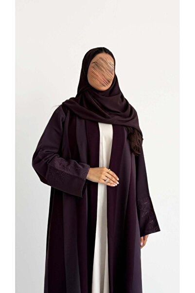 AYA Mw2139 Crepe Abaya with Colour Detailing and High-End Embroidery Work
