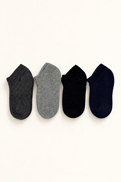 ZENGİN Pack of 4 Winter Children's Thermal Towel Sneaker Socks |   Seamless N...