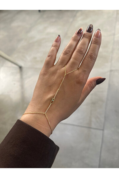 ZARİN JEWELS Sarı Altın Kaplama Suyolu ve Zincir Detaylı Şahmeran