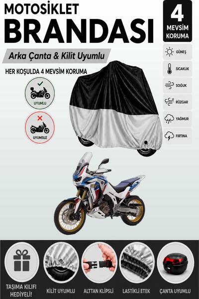 Cemku Double Black Top - Gray Bottom, Rear Bag Compatible Honda Crf1100L Afri...