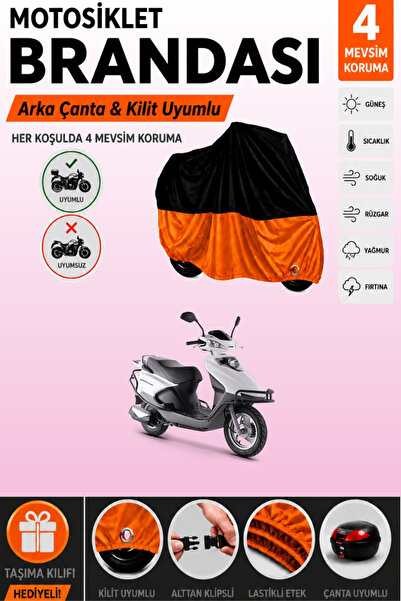 Cemku Double Black Top - Orange Bottom, Rear Bag Compatible Rks Rocca 100 Max...