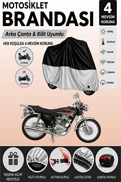 Cemku Double Black Top - Gray Bottom, Rear Bag Compatible Mondial 175 Masti X...