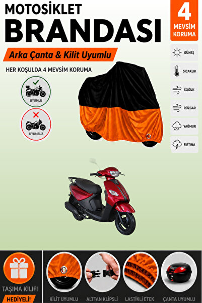 Cemku Double Black Top - Orange Bottom, Rear Bag Compatible Apec Ps3 Motorcyc...