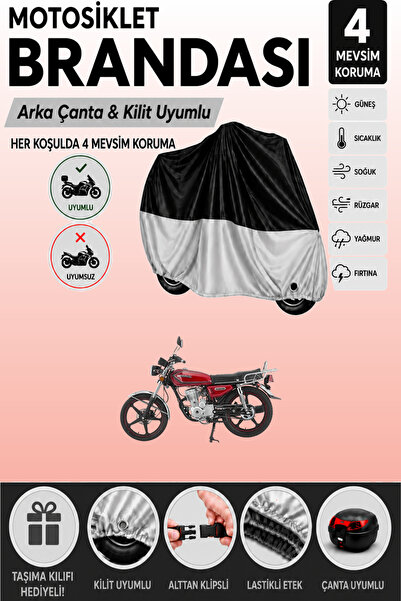 Cemku Double Black Top - Gray Bottom, Rear Bag Compatible Mondial 50 Uag Moto...