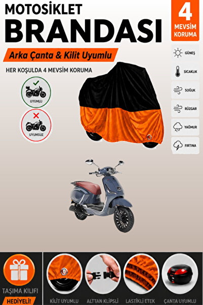 Cemku Double Black Top - Orange Bottom, Rear Bag Compatible Rks Dark Blue 125...