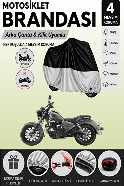 Cemku Double Black Top - Gray Bottom, Rear Bag Compatible Keeway Land Cruiser...