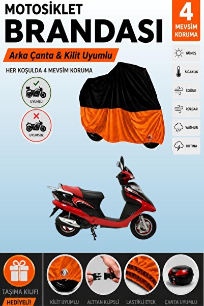 Cemku Double Black Top - Orange Bottom, Rear Bag Compatible Mondial 100 Rt Mo...