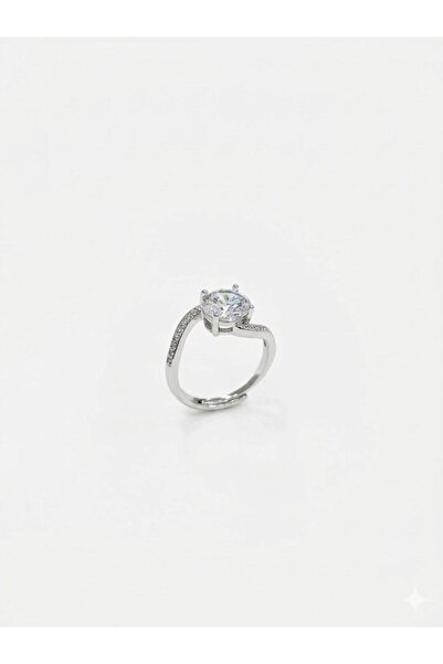 Mestore Half Round Stone Baguette Stone Model Solitaire Ring