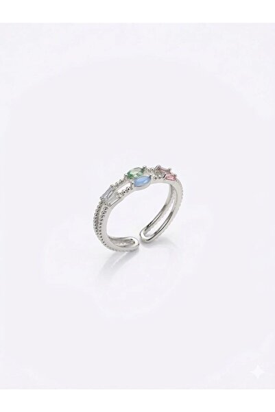 Mestore Double Row Colorful Stone Ring