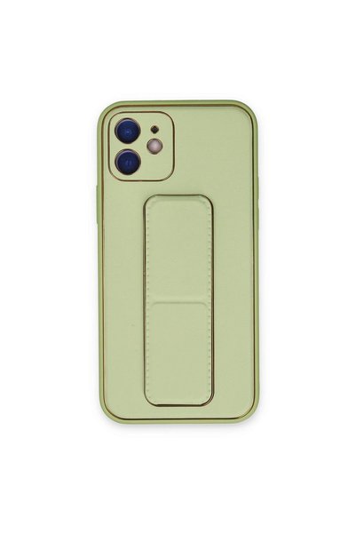 OEM Apple iPhone 12 Case Coco Leather Stand Cover - Water Green