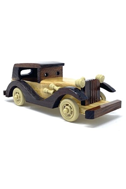 OEM Wooden Vintage Car, Artisanal Retro Model, 19 x 6.5 x 6.5 cm