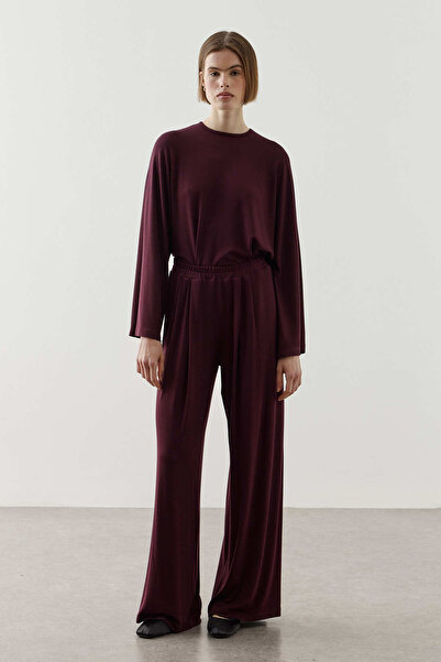 Fahhar Flowy Comfortable Pants Plum