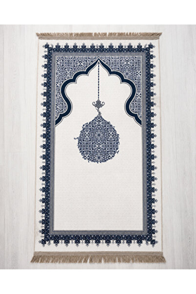 Bilenler Mihrap Patterned Thin Velvet Prayer Rug with Silky Texture