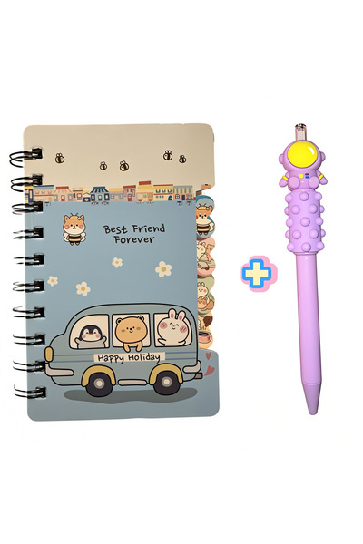 OEM Set Agendă Spiralată cu Pix Antistres Astronaut, Model Happy Holiday, 12 ...
