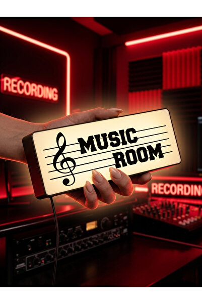 Dekor atolyem Music Room LED Işıklı Dekoratif Duvar Lambası - Modern Müzik Od...
