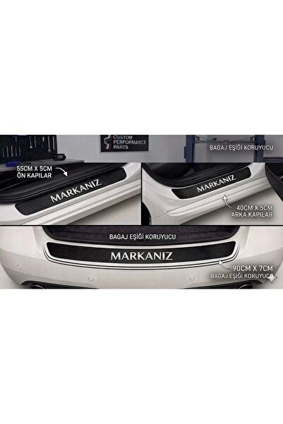Fixelora Mercedes Cla Uyumlu 1.sınıf Carbon Kapı Eşiği 5 Lİ BAGAJ DAHİL SET 9...