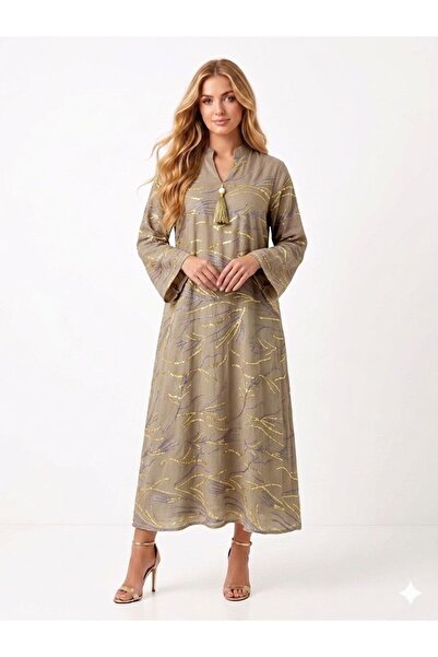 DAY BY DAY Kuwaiti Women's Robe Embroidered with Sequins and Shiny Threads