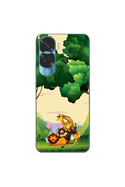 OEM Husa compatibila cu Honor 90 Lite 5G Silicon Gel Tpu Model Jungla cu Animale