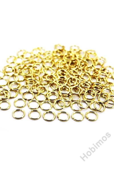 Hobimos 100 Adet 6 mm Sarı Kaplama Montaj Halkası, Takı Halkası, Yuvarlak Halka