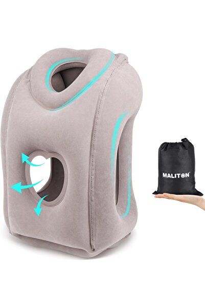 Maliton Inflatable Travel Pillow, Neck Pillow for Airplane, Supports Head and...