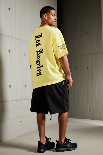 MODEX STYLE Men's 100% Cotton Oversize T-Shirt Shorts Set Printed Streetwear ...
