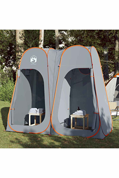 vidaxl Cort de intimitate pop-up, gri si portocaliu, impermeabil