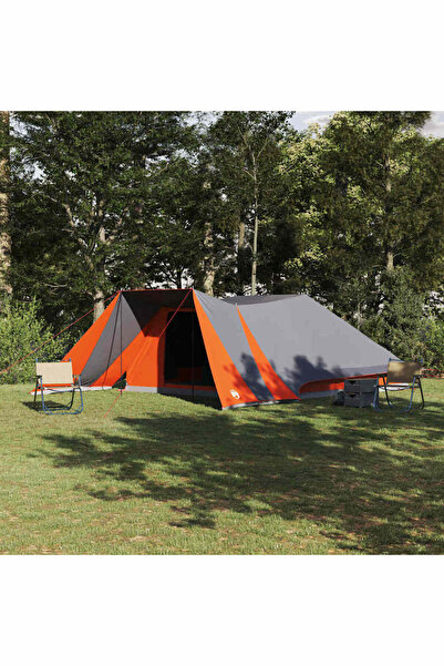 vidaxl Cort Tipi Gri si Portocalie 660 x 456 x 200 cm tafta