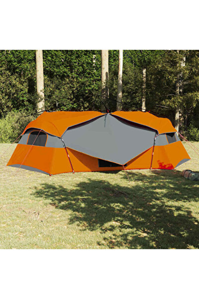 vidaxl Cort interior Gri si Portocalie 520 x 520 x 190 cm tafta