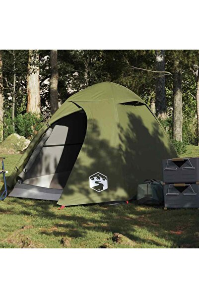 vidaxl Cort camping cupola 2 persoane verde masliniu impermeabil