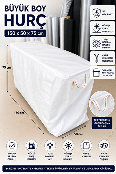 Branda Noktası 150x50x75 Büyük Boy Hurç Fermuarlı Su Geçirmez Uv Korumalı 230...