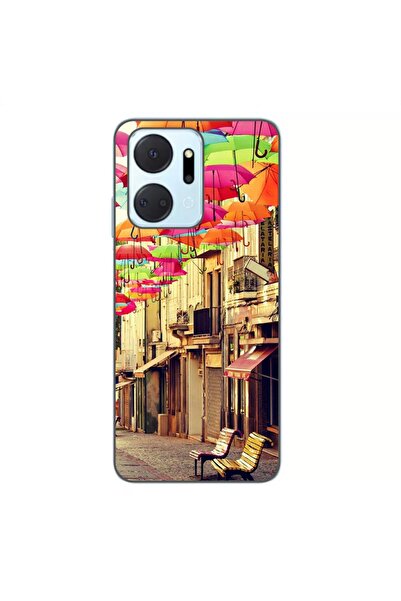OEM Husa compatibila cu Honor X7a Silicon Gel Tpu Model Strada Umbrele Colorate