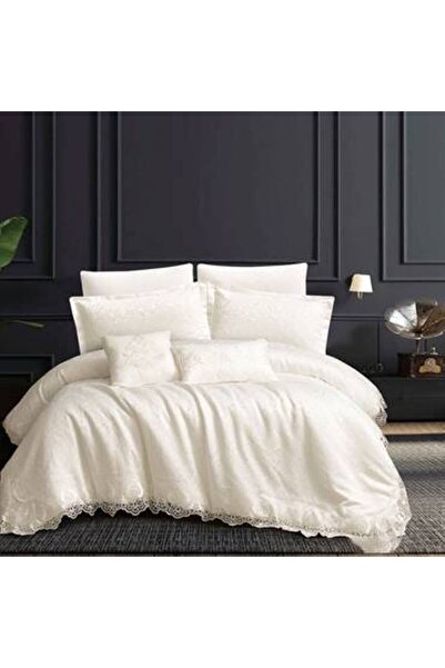 Pazar Home Bedding مفرش بازار هوم قطني جاكار عليا عرايس نفرين 8 قطع بحشوة مخي...