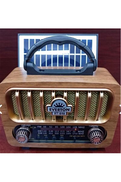 Everton Rt-848 Güneş Enerjili Panelli Bluetooth Fm-usb-Tf Card-Aux Nostaljik ...