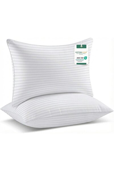 COTTON HOME ®   وسادة فائقة النعومة مخططة بحجم قياسي 40×60 سم / 15×24 بوصة، و...