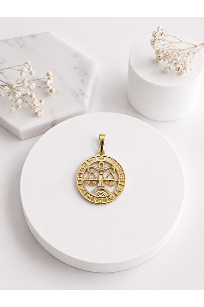 XUPING JEWELRY Terazi Burcu Kolye Ucu | Xuping 14K Gold Kaplama Astroloji Mad...