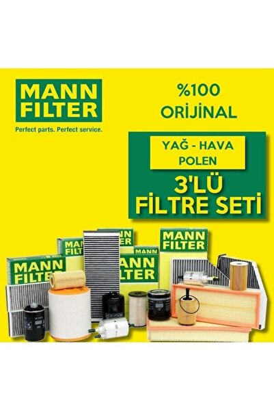 MANN -Filter Toyota Corolla 1.6 Benzin Filtre Bakım Seti 2007-2018 3NP