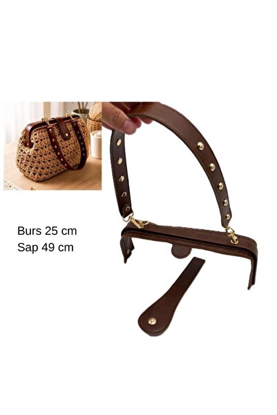 angel çanta aksesuar 25 cm Luxury Model Bag Set with Tan Light Gold Metal