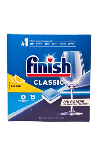 Finish Capsule pentru mașina de spălat vase, Lămâie Clasică, 15 bucăți
