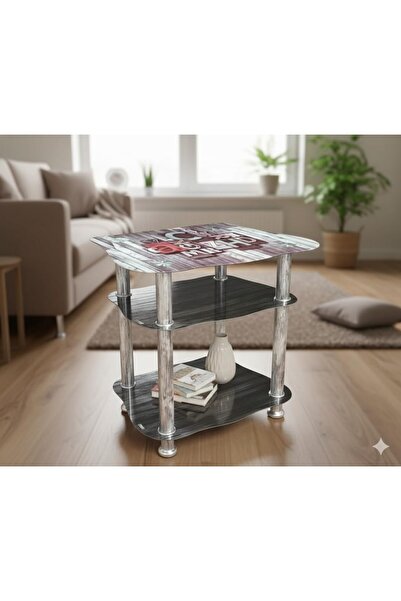 Alcoach Modern Design Multi-Shelf Glass Coffee Table Home Living Room Tempere...