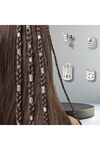 bacoss group Bohemian 20-Piece Hair Ring - Leaf Model Hair Earring Set 20-Pie...