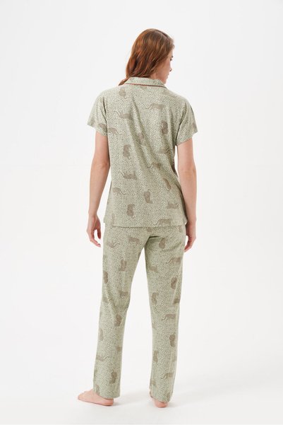 PJS Kadın Düğmeli Pijama Takım 29046
