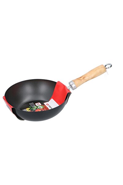 Alpina Τηγάνι Γουόκ Wok 20 cm με Αντικολλητική επίστρωση και ξύλινη λαβή, Swi...