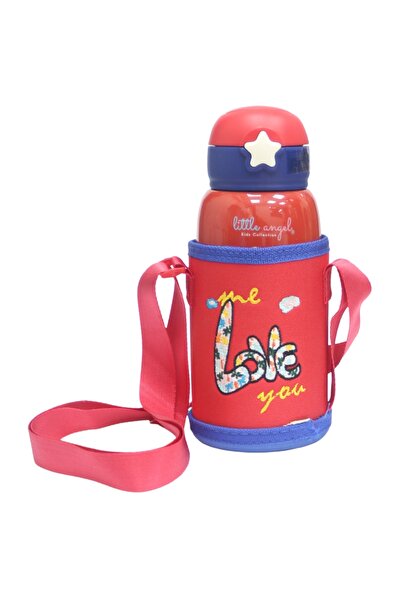 LITTLE ANGEL زجاجة ماء للأطفال 2 في 1 معزولة مع غطاء وشفاطة 580 مل - متعددة ا...