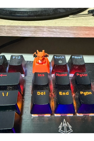 Print Zone Charizard Pokemon Mekanik Klavye Tuşu (Keycap) 3 Adet - Mekanik Kl...