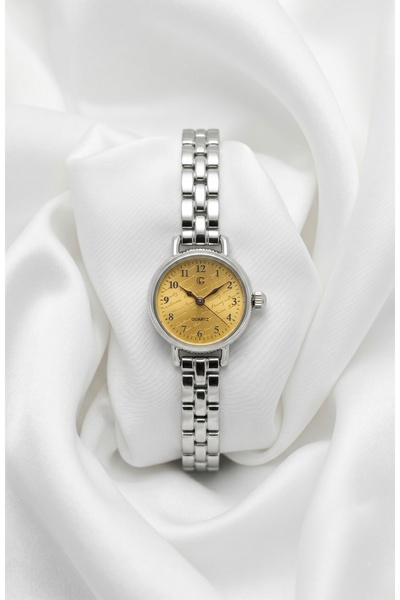 KLISHE Butik Summer Women's Steel Watch Silver Color & Yellow Dial Vintage Ol...