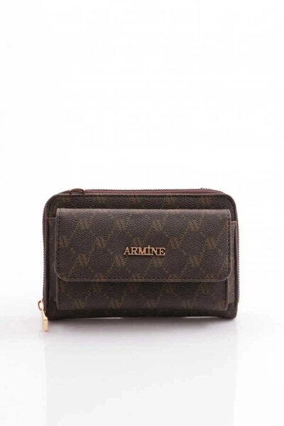 Armine Stylish Brown Dotted Modern Women's Handbag Practical Crossbody Bag