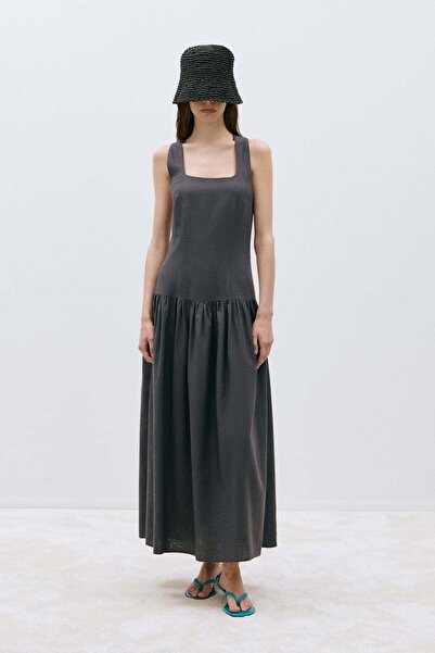 Suud Collection Smoked Josie Cross Strap Linen Dress