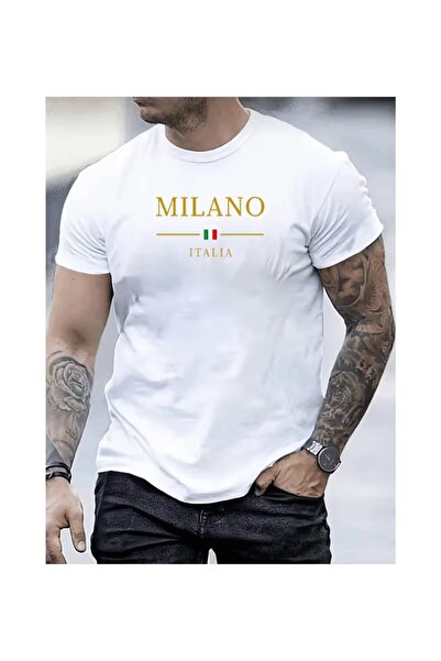 AEMİ Unisex Milano Printed Oversize Crew Neck T-Shirt